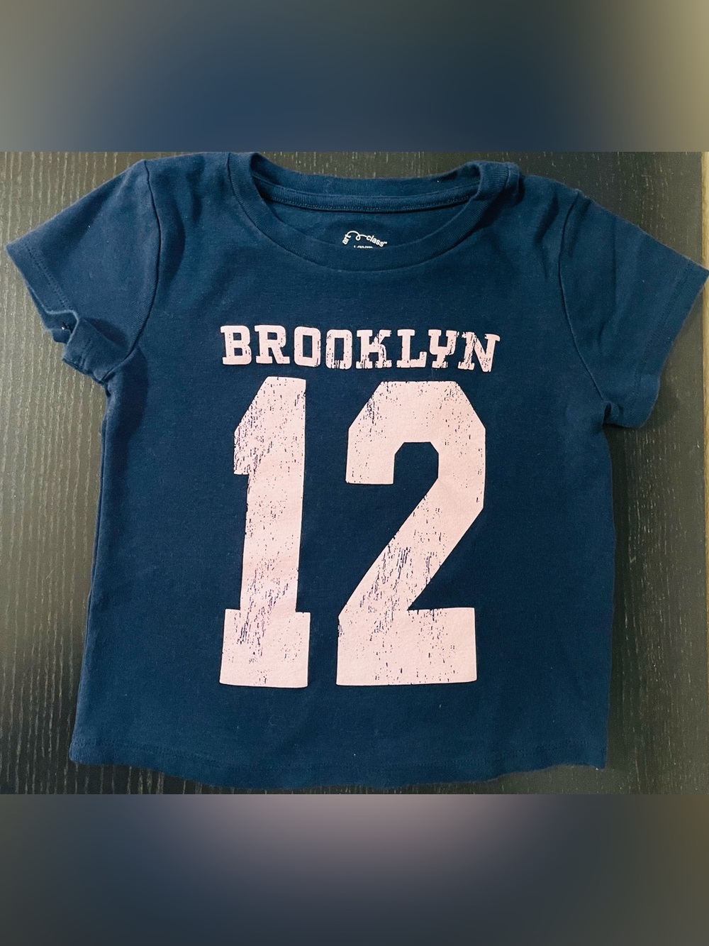 art class Navy Tee with Pink "Brooklyn 12" Graphic